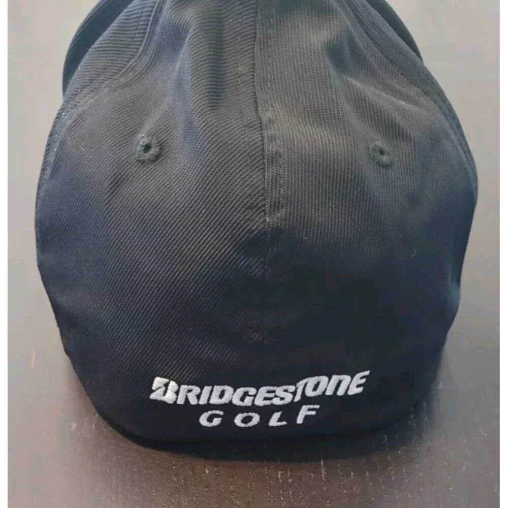 Bridgestone Tour B Day Hat 2024 Golf Cap Black W White Letters Golfing Size L XL